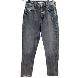 NWOT Gray Denim Charcoal Anine Bing Button Fly Cropped Jeans 25